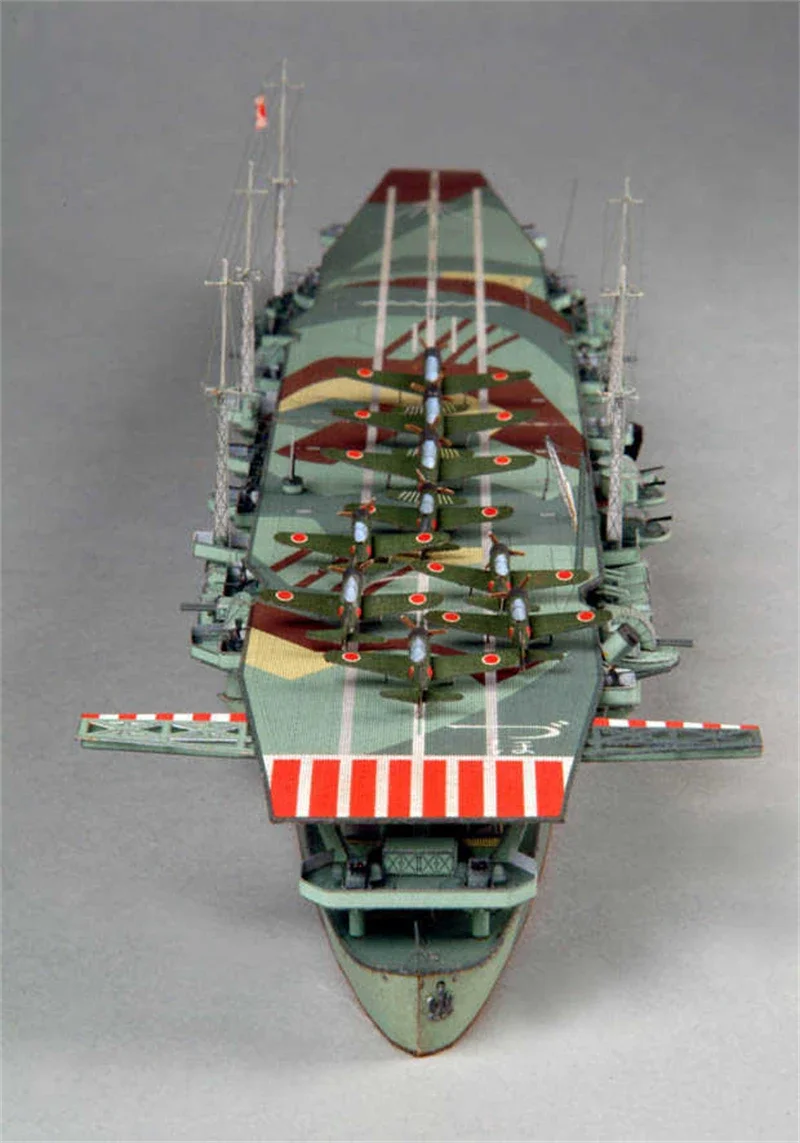 1:400 Scale Japanese Zuiho Aircraft Carrier Handcraft 3D Paper Model Kit Puzzles Handmade Toy DIY Military Fans Gift