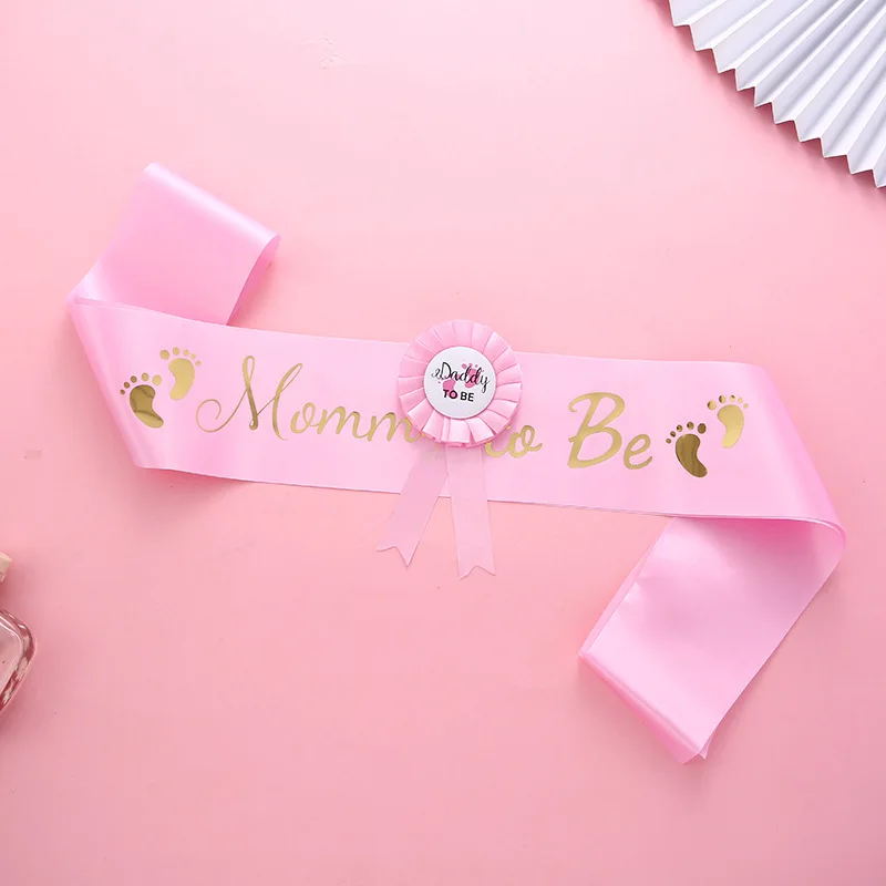 Gender Disclosure Party Expectant Mom Mummy To Be Ribbon Etiquette Ribbon Daddy To Be Badge Chest Flower Set