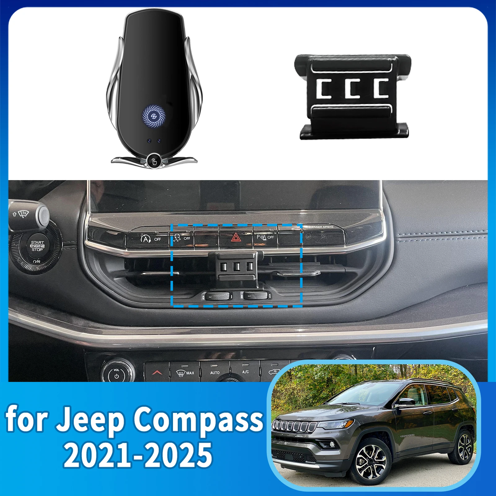 

Car Mobile Phone Holder GPS Bracket for Jeep Compass 2021~2025 Navigation Stand Auto Accessories