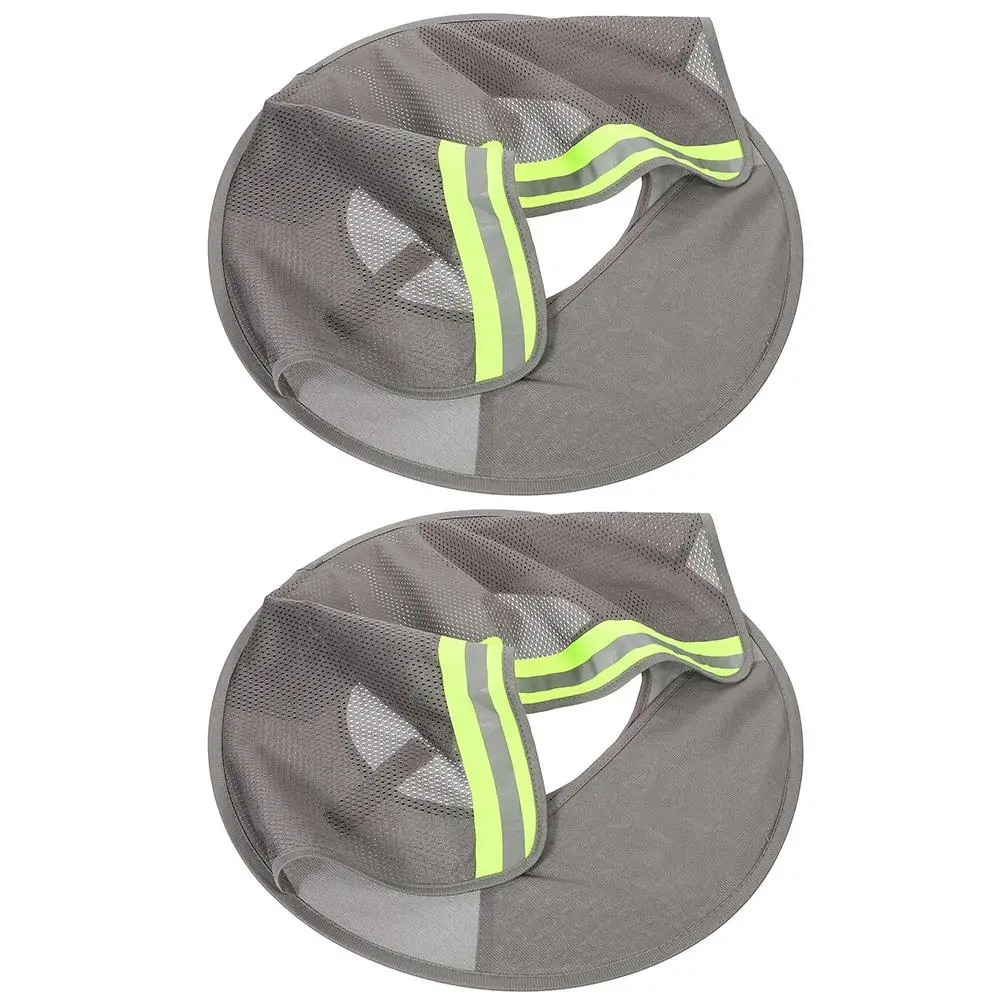 

2Pcs Sunscreen Hat Cover Hard Neck Shade Visor Summer Polyester Construction Accessories Gray UV Protection Breathing Design