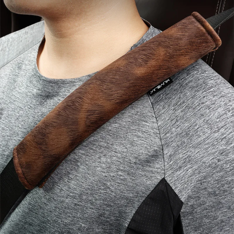 

Car Leopard Print Velvet Seat Belt Shoulder Guard Cover Car Anti-length Soft Skin-friendly Seat Belt Shoulder Protective Cover