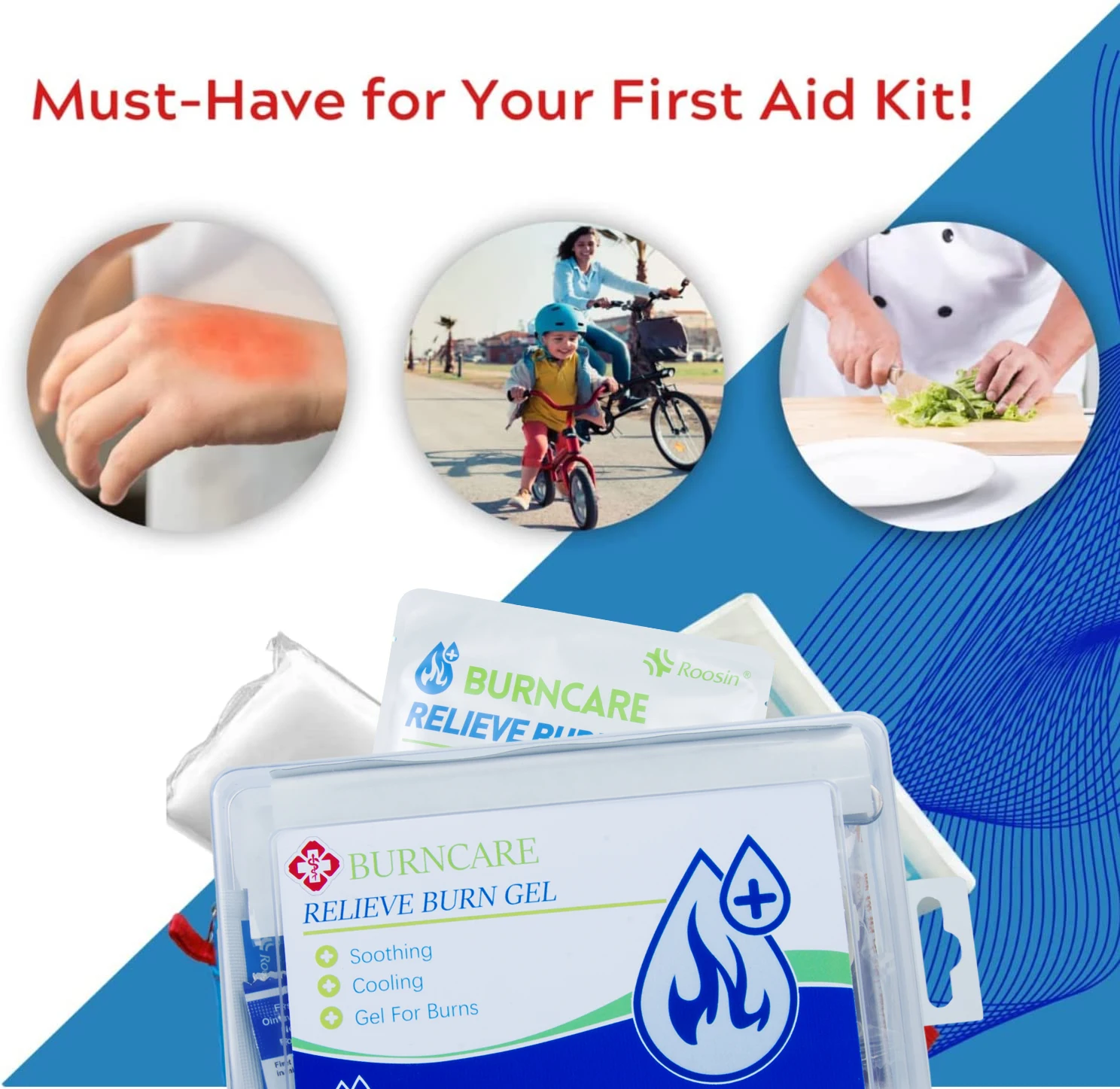 Medizinische Brennen Dressing Non-woven Verbrühen Pad Wunde Pflege Anti-infektion Antibiotikum Salbe Gel First Aid Kit Hydrogel burncare EDC