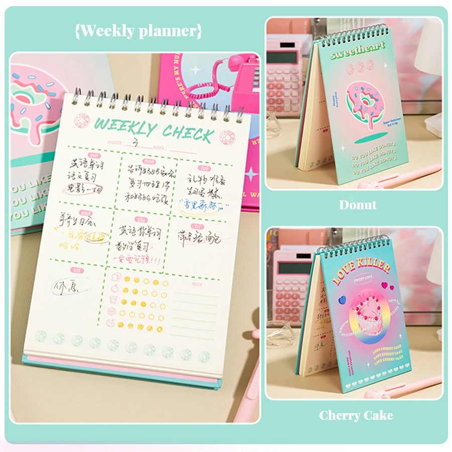 Cute Planner Notebook Time Management Schedule Book Coil Book Notepad Ins Student Stationery School Office Supplies