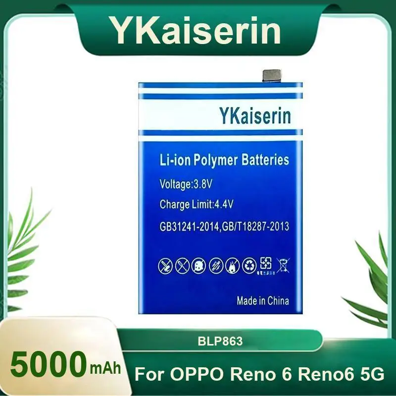 

For Oppo Reno 6 Reno6 5G Mobile Phone Battery Long Lasting 5000Mah BLP863