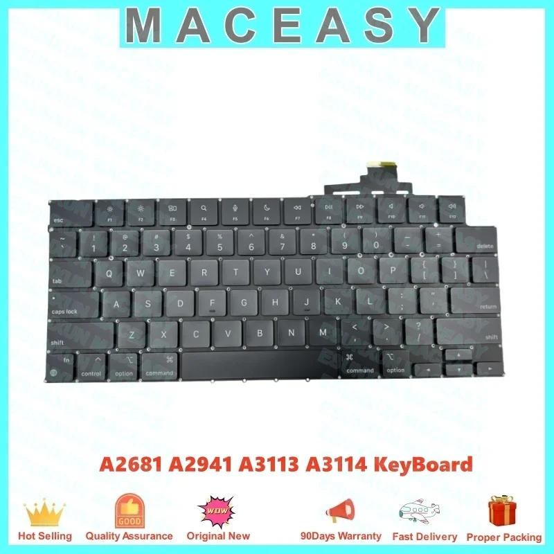 A2681 A2941 A3113 A3114 KeyBoad Backlight Use for Loptop MacBook Air 13/15inch US UK Replacement Keyboard 2023-2024