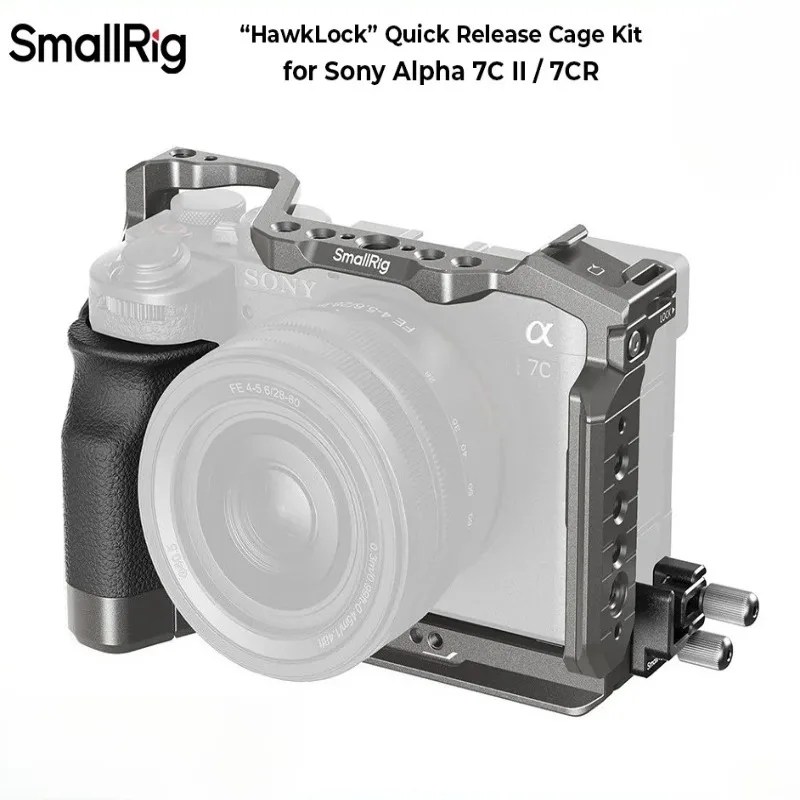 소니 A7C II / A7CR용 실리콘 핸들이 포함된 SmallRig 5198 HawkLock 퀵 릴리스 케이지 키트 |   DJI RS4 Pro와 호환 가능