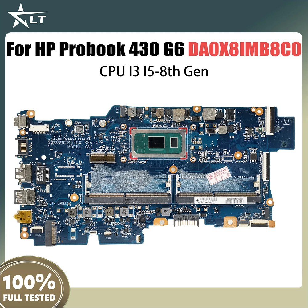 

DA0X8IMB8C0 Laptop Motherboard For HP Probook 430 G6 HSN-Q14C Notebook Mainboard With I3-8145U I5-8265U CPU DDR4