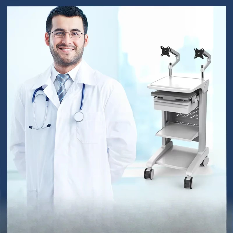 Commercial professional 4-layer metal mobile workstation cart