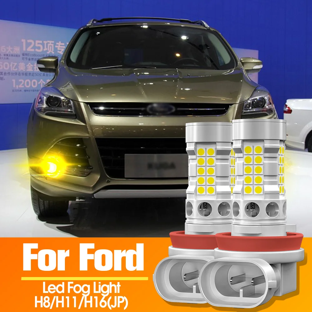 2pcs LED Fog Light Blub Lamp Canbus H8 H11 For Ford Kuga 1 2 3 Mondeo 3 4 5 Escape 2018-2019 Explorer Flex Ka+ Galaxy 2015-2021