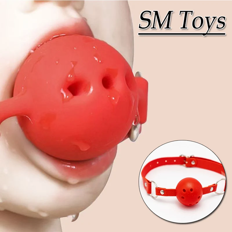 

4 Colors Faux Leather Mouth Gag Adjustable Plastic Ball Adult Flirting Fetish Roleplay Game Props Couples BDSM Bondage Sex Toys