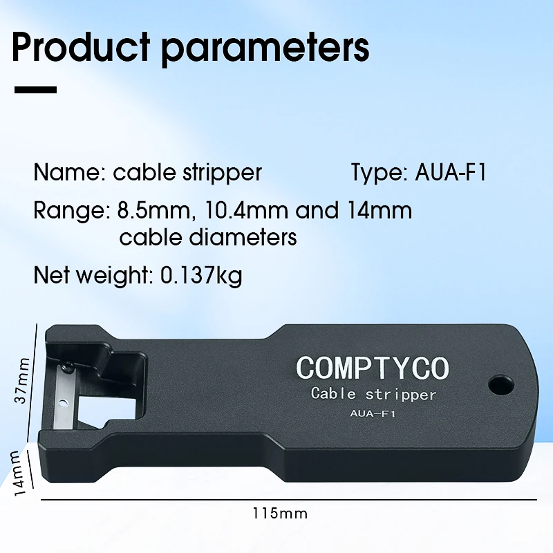COMPTYCO AUA-F1 FTTH Optical Fiber Tool Longitudinal Stripper  Cable Jacket Slitter 8.5mm -14.4mm  Sheath Cutter image 5