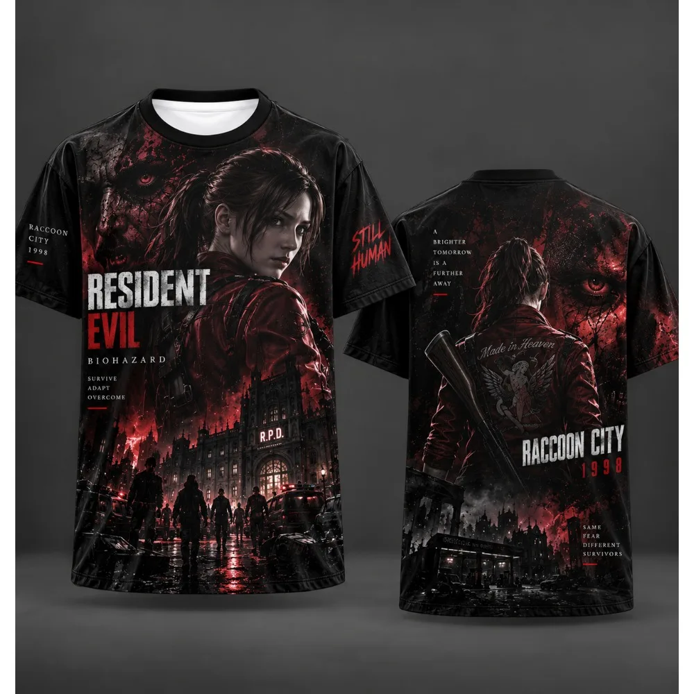 Resident Evil Game 3D All‑Over Print T‑Shirt Men Women Short Sleeve Tees Hip Hop Streetwear Cosplay Casual Summer T Shirts