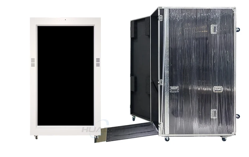 86 Inch Human Size Interactive 3d Hologram Box Transparent Lcd Showcase Touch Screen Holoportation Real Time Projection