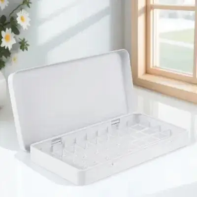 

1Set Watercolor Box Iron Storage Case Rectangular Shape Lightweight Easy Clean Portable Art Palette for Acrylic Watercolors