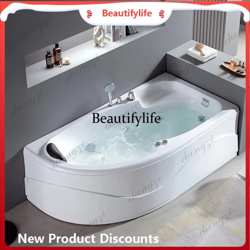 E182 Corner, large bathtub acrylic household small apartment massage constant temperature heating hotel fan