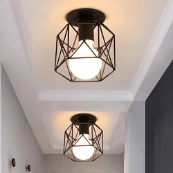 Iron walkway ceiling light minimalist Nordic retro balcony, kitchen light, hallway iron entrance small ceiling light