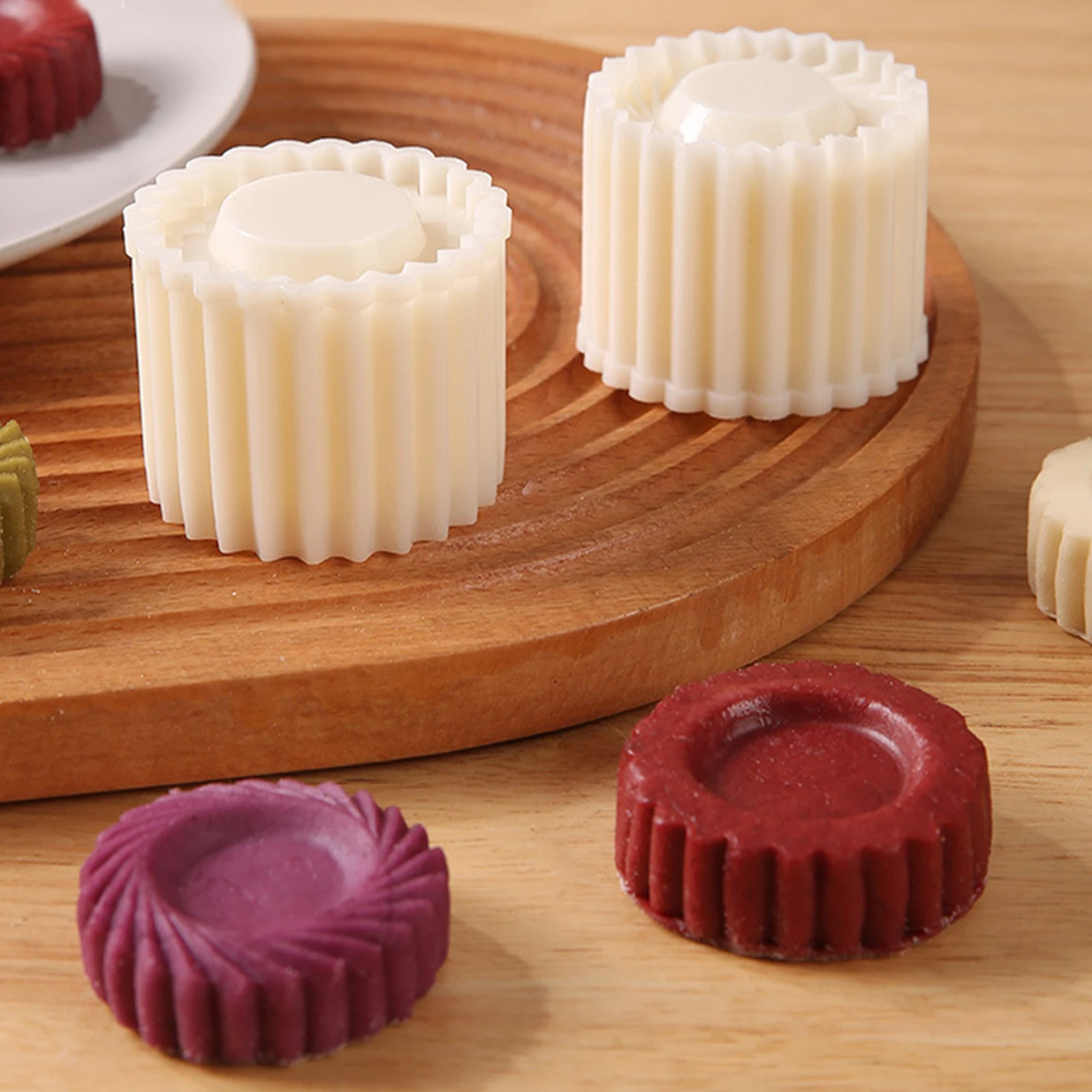 Cookie Press Stamp Double Sided Sunflower Lace Round Biscuit Embosser ABS Reusable DIY Baking Tool