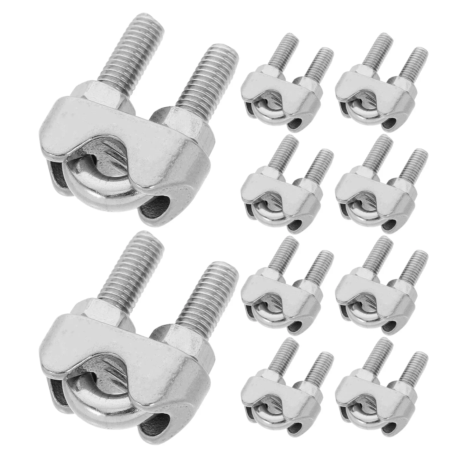 10Pcs Stainless Steel Wire Rope Clamp M5 U-Shaped Cable Clip Heavy Duty Rust Proof Rope Fastener for Marine Ship Rigging Outdoor - view 6