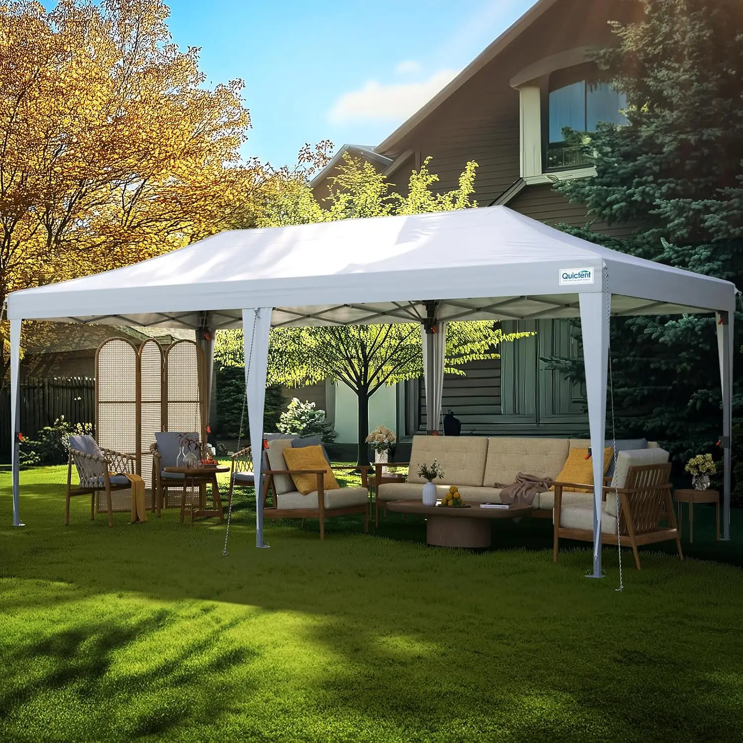 10x20FT Pop Up Canopy Tent Without Sidewalls | Heavy Duty Party Tent for Outdoor Events Weddings, Easy Setup Carpas