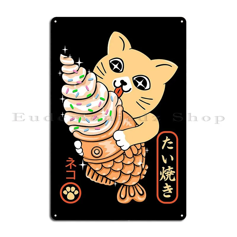 Taiyaki Cat Love Predatorart93 Metal Sign Cinema Sign Garage Customized Garage Tin Sign Poster