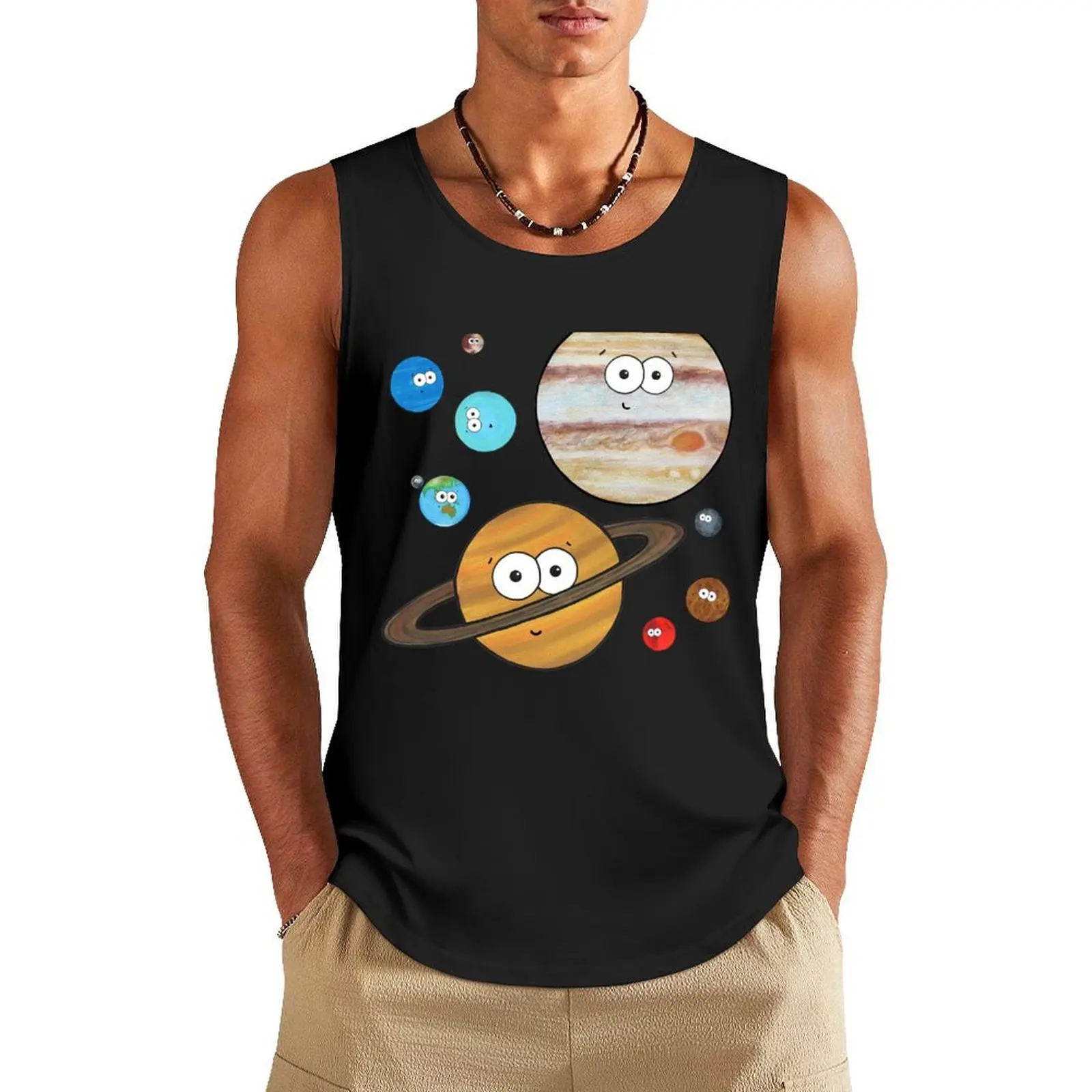 

Cute Planets Tank Top bodybuilding men clothes summer 2025 anime t-shirts Men's clothing brands