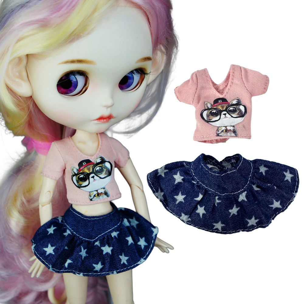 

NK Cute Blyth Doll Spring Autumn Sweatshirt For Blythe Doll Clothes Fashion Suit For Azones OB24 Dolls Accessories