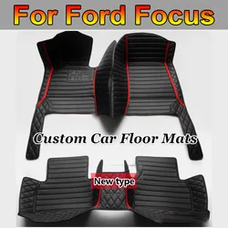 For Ford Focus Mk2 Mk2.5 2005~2015 Car Floor Mats Rugs Panel Footpads Anti-Slip Carpet Cover Cape Foot Pads Sticker Accessories