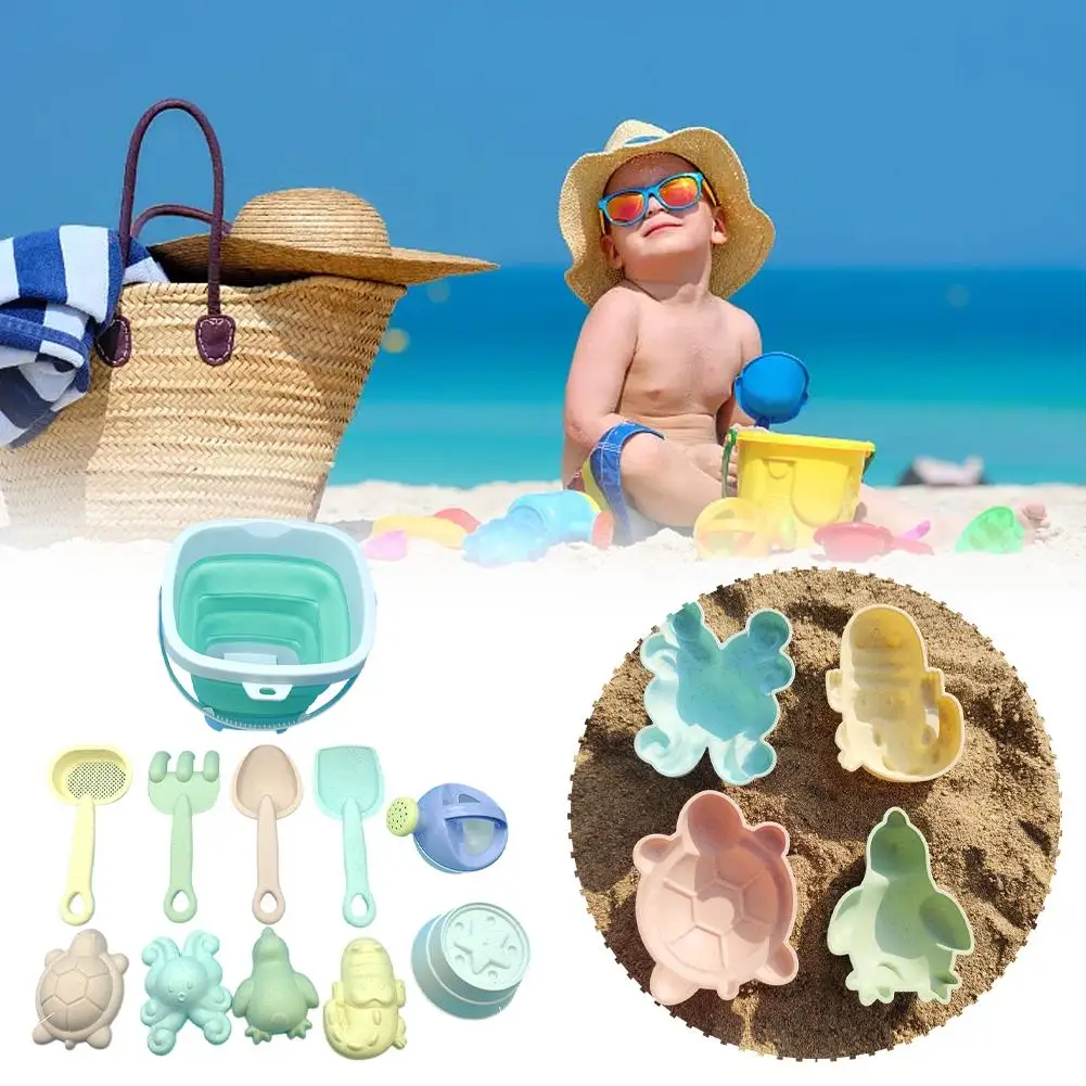 

Children Sand Toys 11PCS Summer Beach Game Sand Bucket Beach Toys Gifts Kid Sandbox Outdoor Silicone Water Shovel Fun N2E3