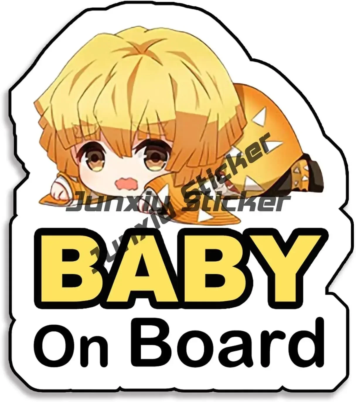 Super Cute Baby Nezuko on Board Reflective Bumper Sticker Reflective Kid Safety Slow Down Sign Sticker Decals for Cars Stickers