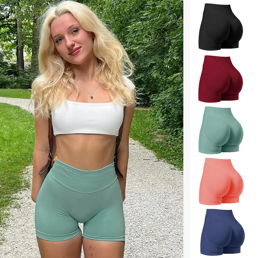 Women Sexy Hip Lifting Shapewear Leggings Tight Yoga Pants Quick Drying Fitness Running Sports Shorts