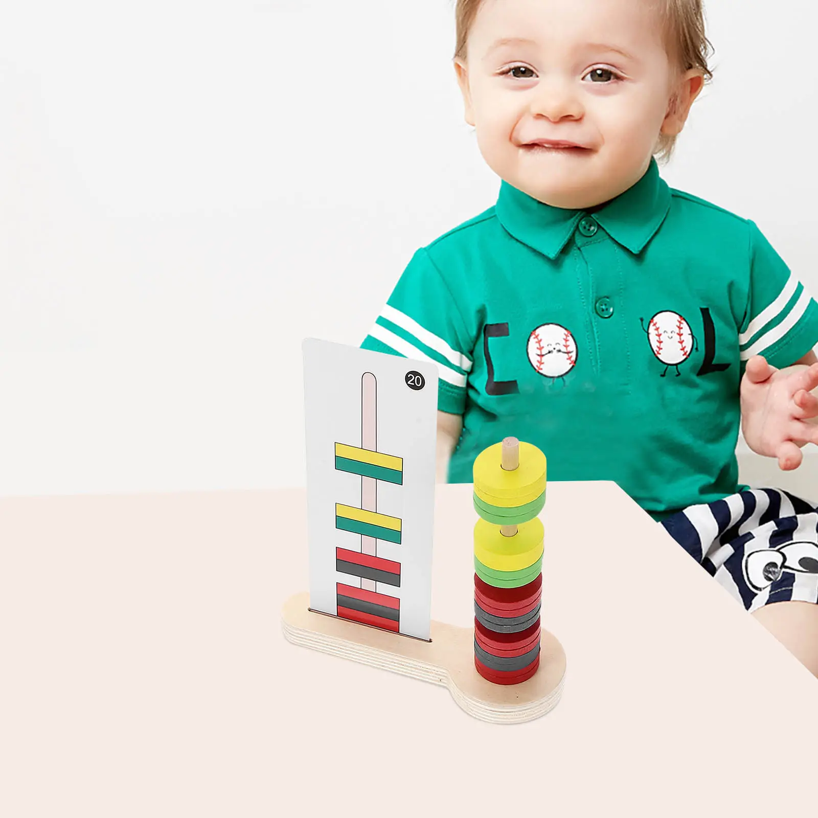 

Набор магнитных колец Монтессори: развивающая деревянная игра для детей, изучение цветов и узоров