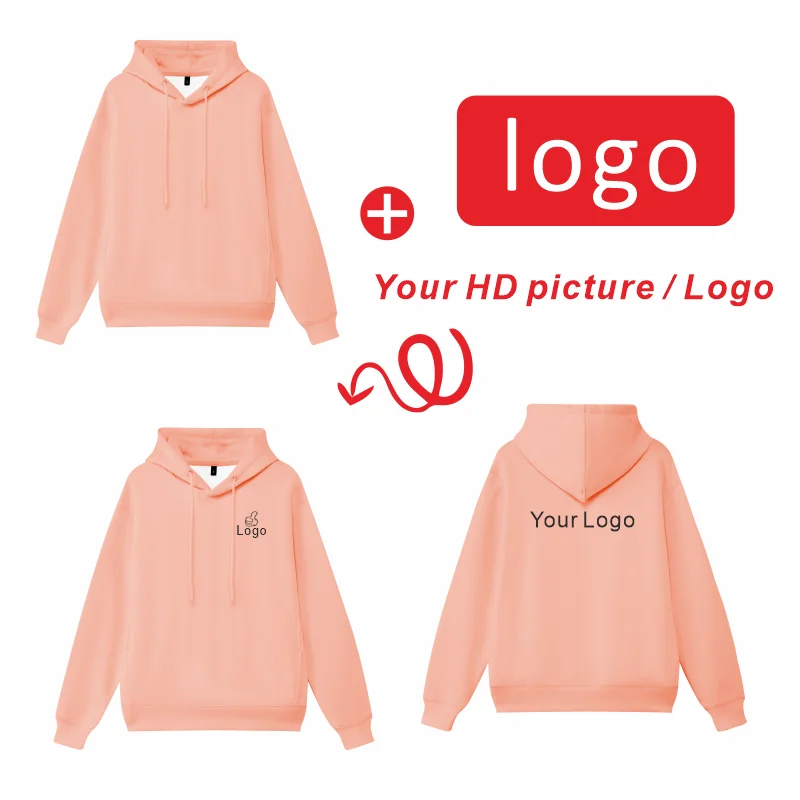 Autumn and winter pure cotton hoodie logo customization round neck fashionable Baita top