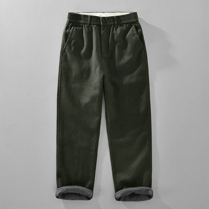 

Men Spring Autumn Composite Linen Loose Casual Straight Leg Pants Male Versatile Comfortable Ramie Cotton Pants Trousers Cloth