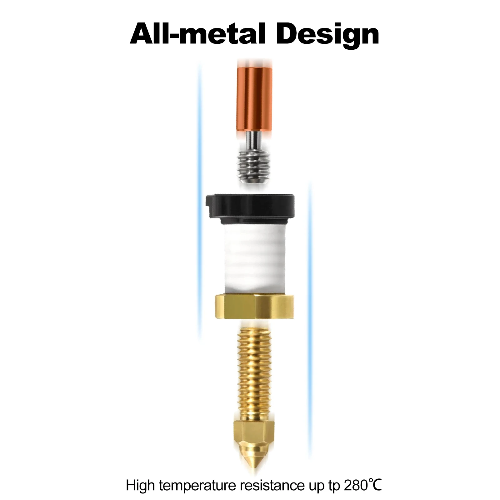 For Creality K1/K1 Max 0.4mm Nozzle Brass  Plated Copper Hardened Steel Nozzle For Ender-3 V3 KE 3D Printer Nozzles Hight Flow