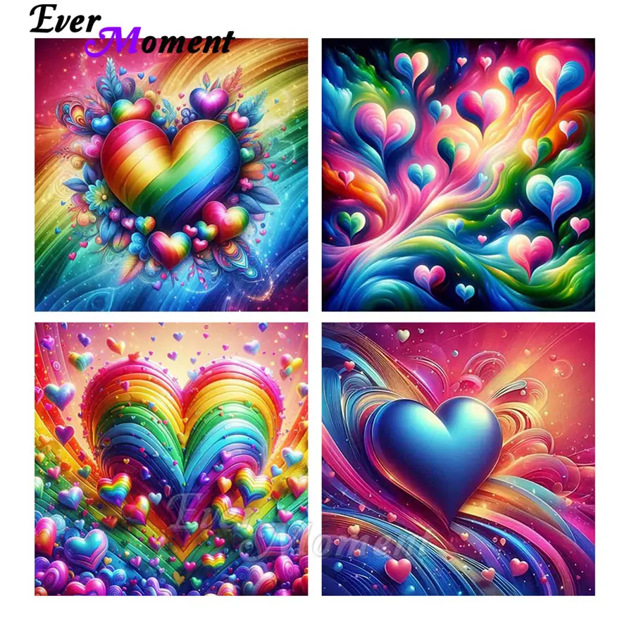 

Аксессуары для дома Ever Moment, цвет радуги, сердце, сделай сам, алмазная живопись на День святого Валентина ASF2974