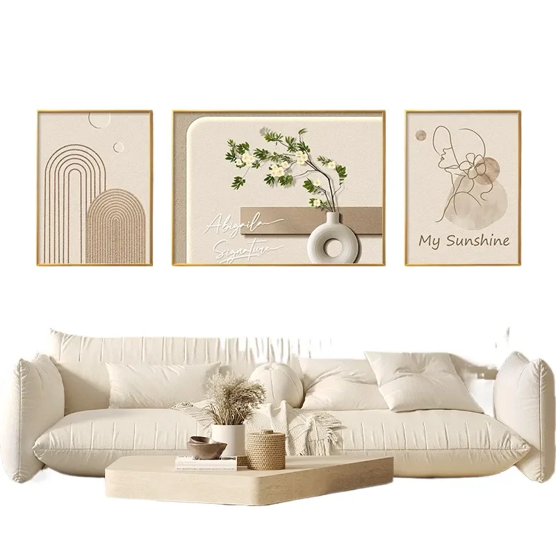 Modern Simple Living Room Decorative Painting High Sense Atmosphere Sofa Background Wall Hanging Painting Light Shadow Green