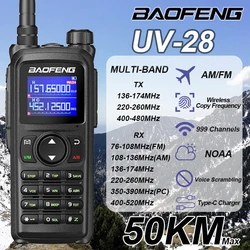NEW 2024 BAOFENG UV-28 Walkie Talkie Portable Multi-Band 999CH Wireless Copy Frequency Long Range Type-C Am Fm Two Way Ham Radio