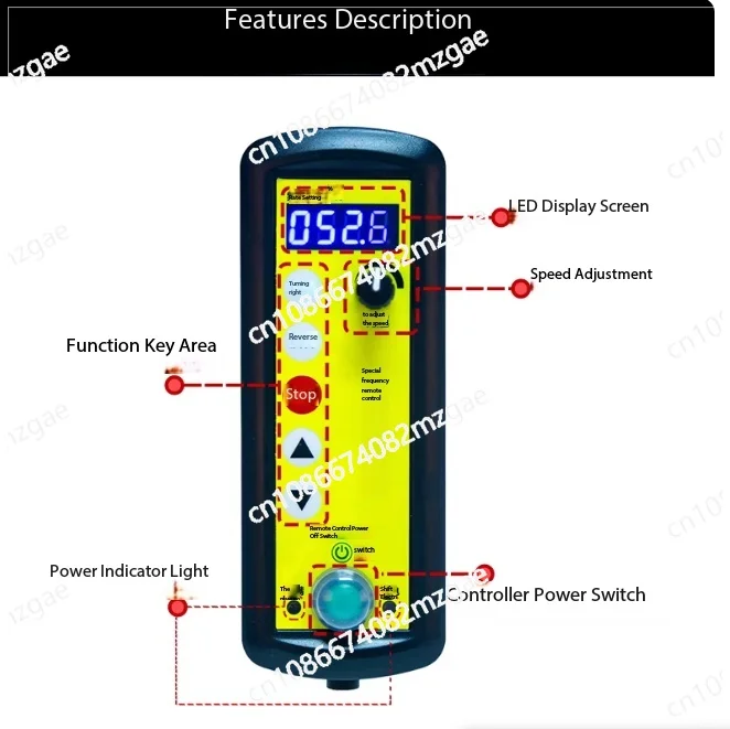Wireless Remote Control Switch for Frequency Converters, Industrial Analog Governor for Wire Saw and Welding Equipment