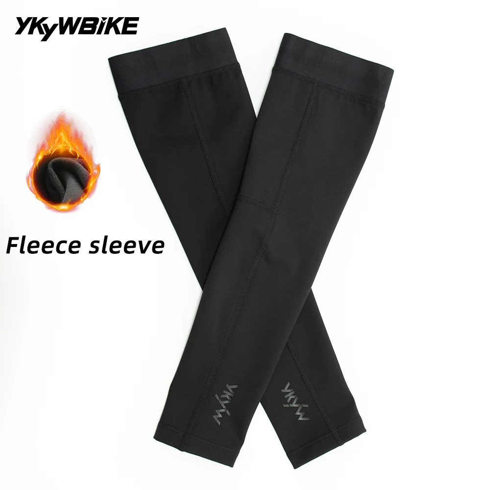 YKYWBIKE Compression Cycling Arm Sleeves Winter Thermal Road Bike Arm Protection Unisex Warmth Fleece Bicycle MTB Arm Sleeve