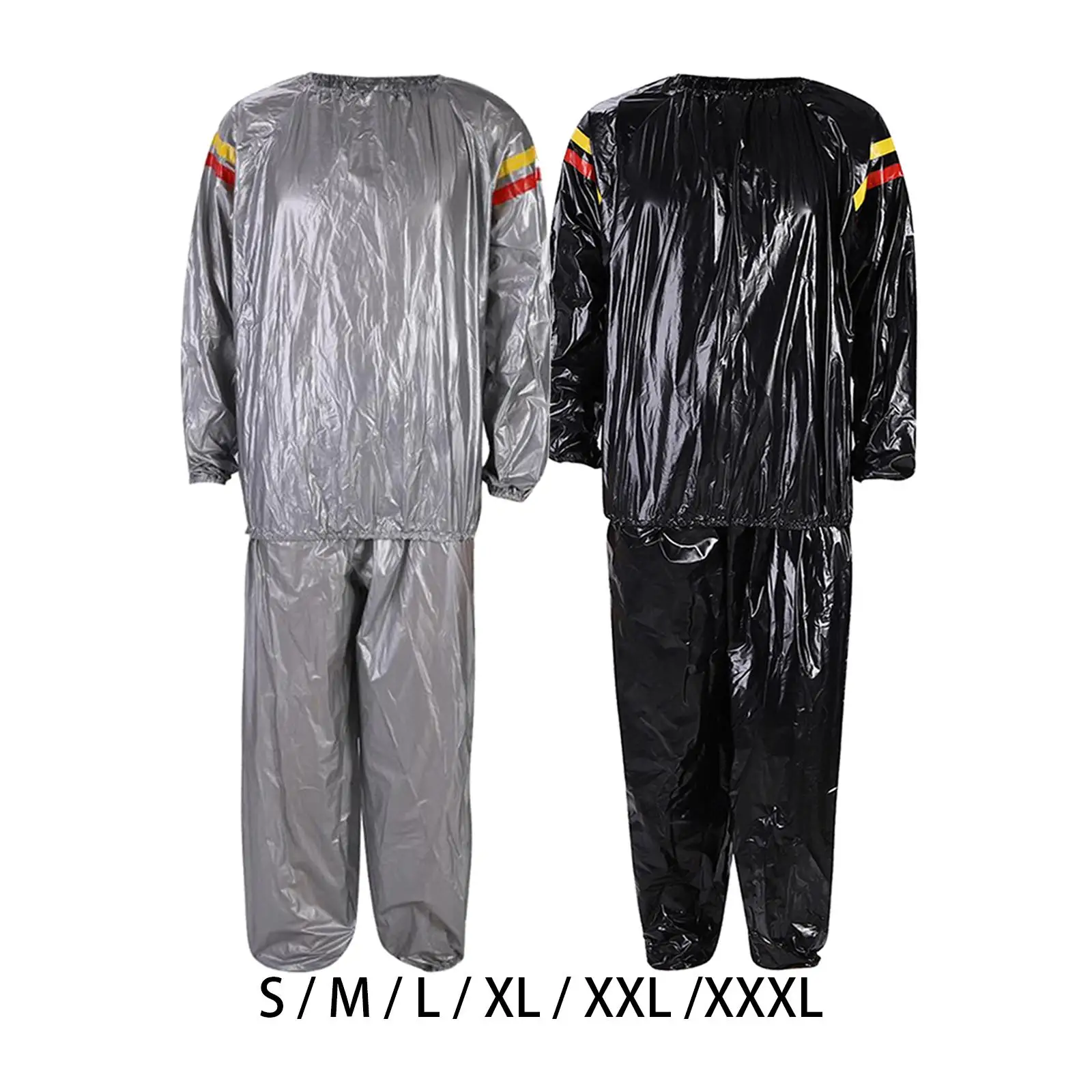 PVC Fitness Sauna Suit Sweat Suit Women Men Lose Weight Full Body Quick Sweat Running Tracksuit for Exercise Gym Training Yoga