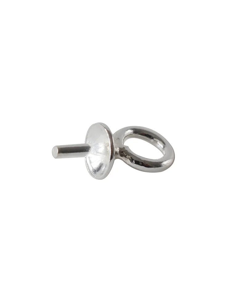 Silver Eye Pin Pearl Cup Pendant Charm Connector Bail, 925 Sterling Silver eye pin pendant peg bails for Jewelry Making