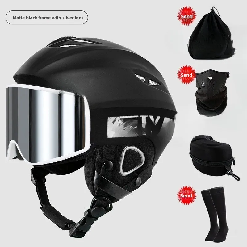 Professional Integrated Ski Helmet & Goggles - Complete Snowboard-Specific Protective Gear Set for Men & Women