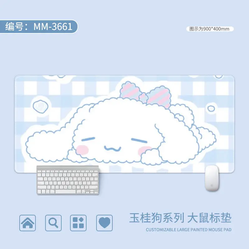 Pink Blue Cinnamoroll Cute Girl Mouse Pad Kawaii Large Gaming Mousepad Gamer Stitching Desk Mat XXL for PC Keyboard Mouse Carpet