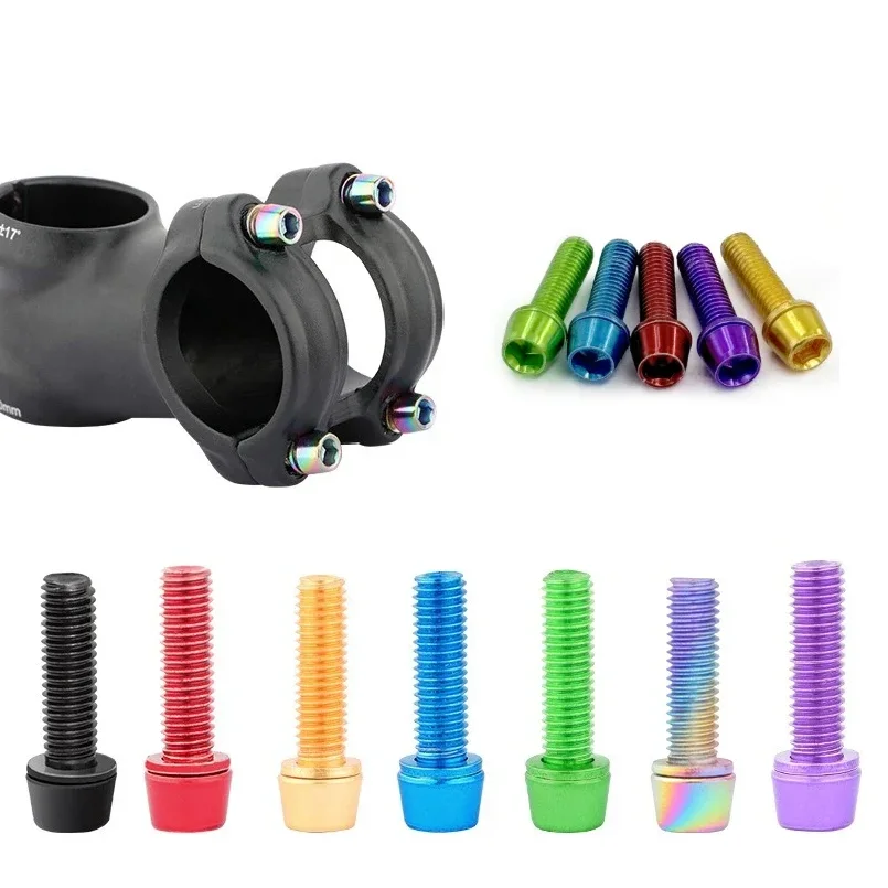 6pcs Bicycle Handlebar Screws Multi-color Stainless Steel M5*18MM MTB Road Bike Handle bar Stem Riser Screw In Bolts