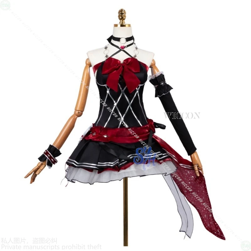 أزياء سترينوفا كانامي التأثيرية أزياء كاواي المعبود فستان أسود أحمر على شكل زهرة قوطي جيراي كي للهالوين