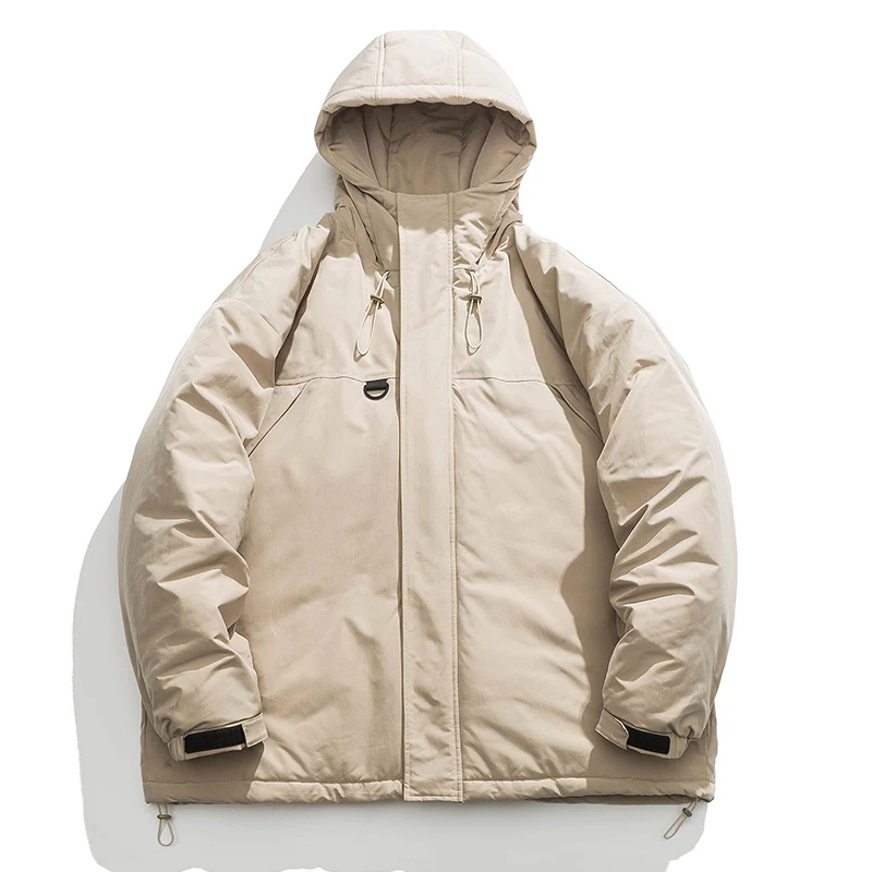 Classic Thick Warm Hooded Coat Brand Fashion Clothing Men Coats Cotton-padded Casual Trendy Teenager Couple Style Puffer Jacket