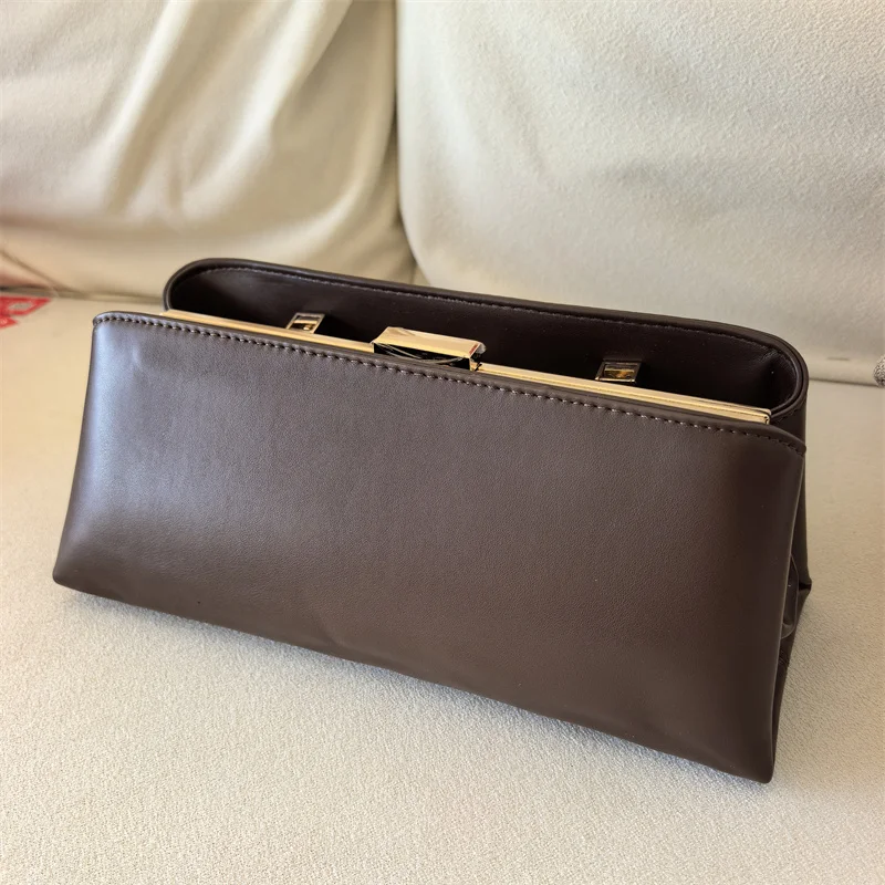 

Модная новая сумка через плечо в ретро-стиле с металлическим каркасом и застежкой, из искусственной кожи, дизайнерская, класса люкс.