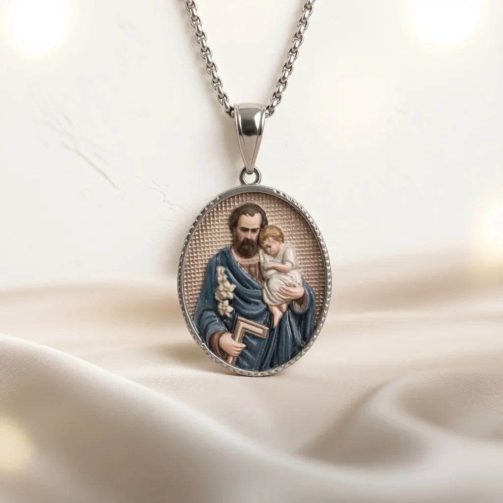 Vintage Enamel Oval Medal Pendant Necklace, Retro Relief Clavicle Chain, Commemorative Daily Jewelry Gift for Men & Women