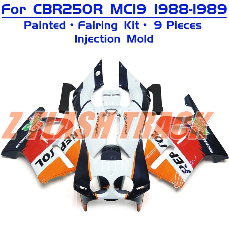 For Honda CBR250RR CBR 250RR CBR250 RR MC19 MC 19 1988 1989 Full Fairing Kit Bodywork Injection Body ABS Plastic Custom Color