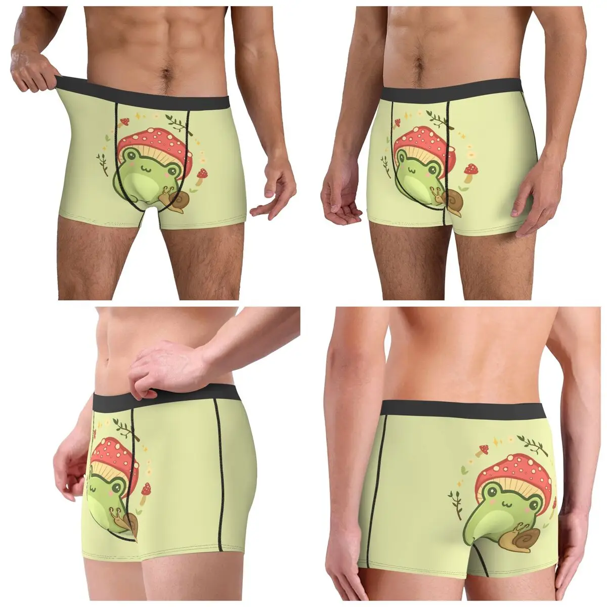 Boxer Underpants Shorts Mushroom Hat And Snail Panties Male Frog with Toadstool Underwear for Homme Man Boyfriend Gifts